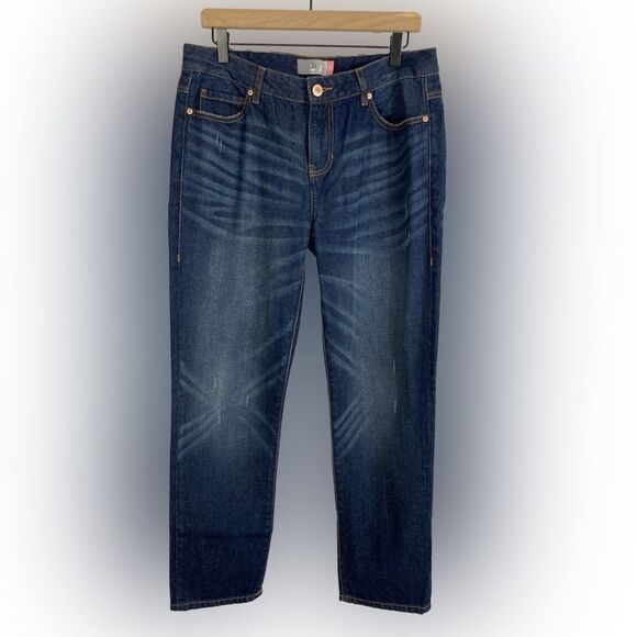 Cabi Jeans Women’s 8 Blue Denim Malibu #4522 Mid Rise Straight Leg Distressed - Picture 1 of 13